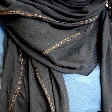 Birdie Scarf Sheer Jersey Scarf Black / Copper Stitching