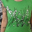 Summer Women's Sheer Jersey Cap Sleeve Raglan Grass